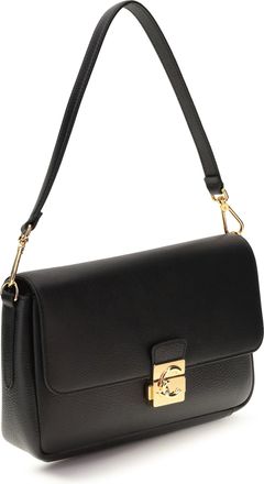 Coccinelle Womens C-Me Lock Medium Shoulder Bag Noir Calf Leather Bos Taurus