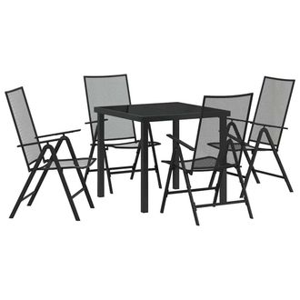 Berkfield Home 5-Piece Garden Dining Set in Anthracite Steel in Dark Grey