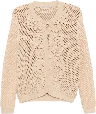 Elie Saab Cardigan con lavorazione alluncinetto - Toni neutri