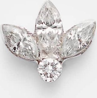 Maria Tash Lotus 18kt white gold (750/1000) single earring with diamonds