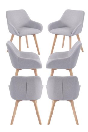 Regalos Miguel Packs Sillas Comedor - Pack 6 Sillas Venly Tela - Gris Claro