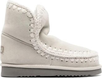 Mou Zilveren Schapenleren Enkellaarzen - Dames - Winterlaarzen - Grijs - 39 EU - Leer - Schoenen