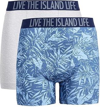 Tommy Bahama 2-pack Cotton Modal Boxers Brief Mens Jumpsuit & Rompers One Piece Blue Print : 2XL (44-46 Waist), Cotton/Modal/Spandex