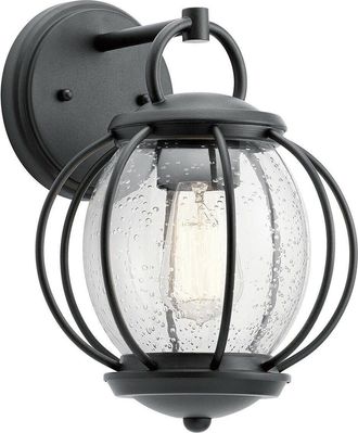 Loops Outdoor IP44 Wall Light Textured Black LED E27 60W d01844