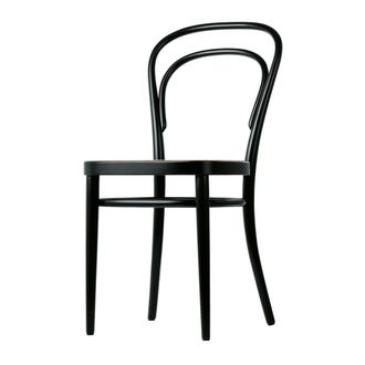 Thonet 214 Bugholzstuhl, Rohrgeflecht mit Kunststoffst&uuml;tzgewebe / Buche schwarz gebeizt (TP 29)