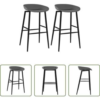 vidaXL Sedie da bar 2 pz - Sedie da Bar 2 pz Grigie