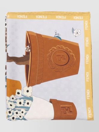 Fendi silk foulard floral pattern graphic print edges