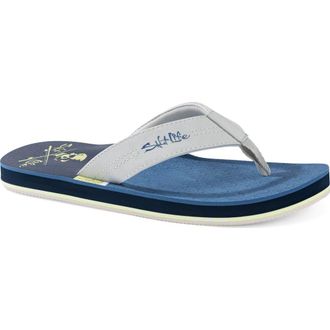 Salt Life The Harbor Flip Flop in Grey /Grey at Nordstrom, Size 12
