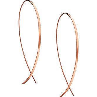 Lana Jewelry 14K Gold Flat Upside Down Hoop Earrings in 14K Rose Gold at Nordstrom
