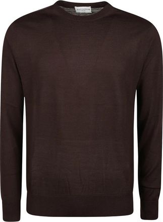 Ballantyne Effen trui - Heren - Ronde hals truien - Bruin - XL - Truien & Vesten
