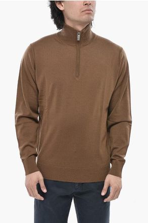 Paolo Pecora Lightweight Virgin Wool Half-Zip Sweater size Xxl