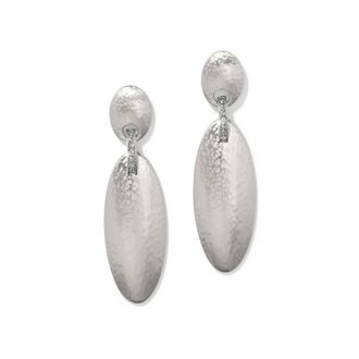 Brighton Womens Meridian Orbit Oval Post Drop Earrings In Silver