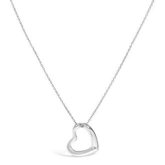 House of Brilliance Sterling Silver Bezel Set Diamond Accent Heart Pendant Necklace at Nordstrom