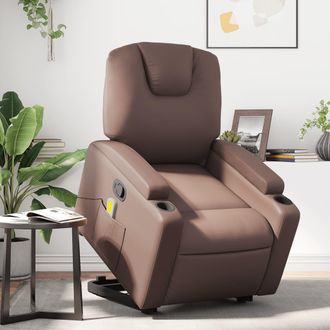 vidaXL Vidaxl - Sill&oacute;n Reclinable De Masaje De Pie De Cuero Sint&eacute;tico Marr&oacute;n