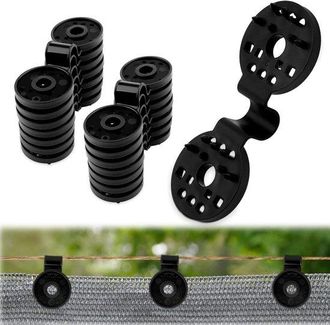 OEM Clips Para Malla De Sombra - Pinzas Para Redes - Fijaci&oacute;n De Redes - Dise&ntilde;o Resistente Al Viento - 50 Piezas - Negro