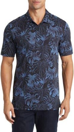 Travis Mathew Mainlanders Floral Piqué Polo in Black at Nordstrom Rack, Size Medium