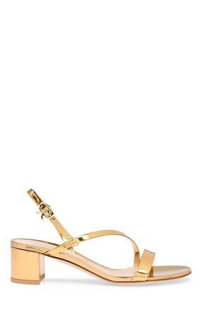 Gianvito Rossi Betsey Sandal in Metallic Gold Calf at Nordstrom, Size 40.5