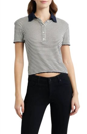 Frame Denim The Pointelle Polo In Navy Multi