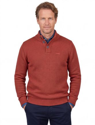 N-Z-A- NEW ZEALAND AUCKLAND NZA overhemd half-zip rood effen wol