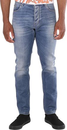 Roberto Cavalli Mens Blue Straight-leg Jeans, Waist Size 31