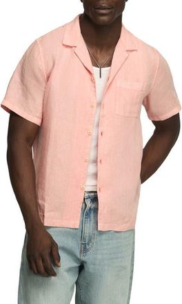 Lucky Brand Notch Collar Short Sleeve Button-Up Shirt in Rose Tan at Nordstrom, Size X-Large