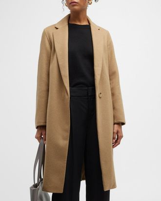 Vince Classic Straight Wool-Blend Coat