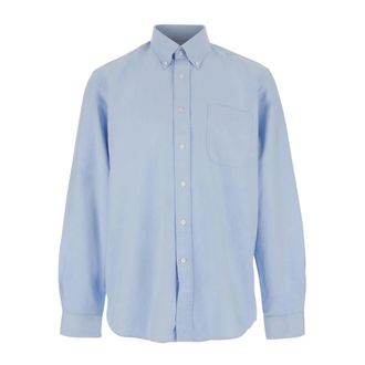Sebago Overhemden, Heren, Blauw, XL, Katoen, Oxford Button-down Borstzak Katoenen Shirt