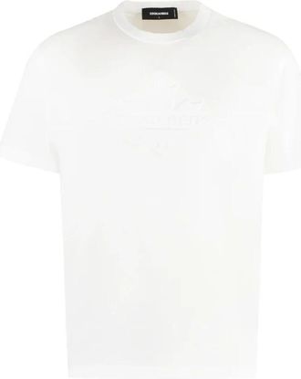 Dsquared2 Wit T-shirt met ronde hals - Dames - Tops - Wit - Maat: S Katoen