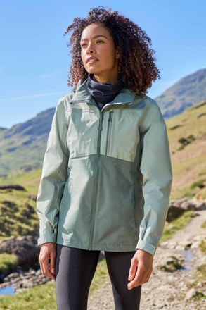 Mountain Warehouse Rainforest Womens Jacket with Pockets Waterproof Rain Coat Olive
