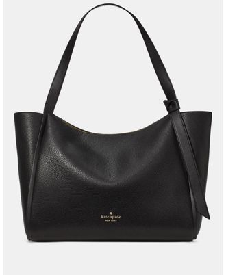 Kate Spade New York Womens Knott Tote Bag - Black Leather - One Size