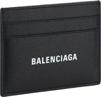 Balenciaga Mens Leather Cardholder Black - White Calf Bos Taurus Wallet
