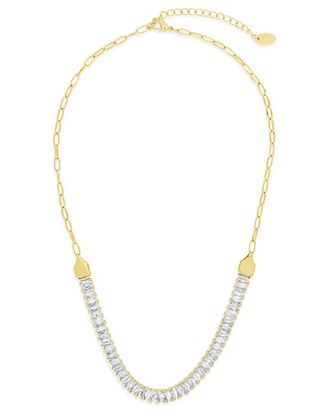 Sterling Forever 14K Plated Cz Sarai Chain Necklace