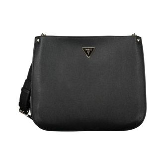 Guess Tassen, Dames, Zwart, ONE Size, Zwarte polyethyleen schoudertas met verstelbare riem
