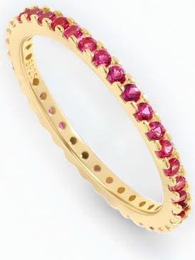 Mint & Lily July Birthstone Eternity Stacking Ring in 18K Gold Over Sterling Silver at Nordstrom, Size 10