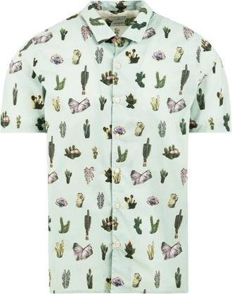 Paul Smith Desert Flowers Vacation Shirt - Heren - Korte mouwen Overhemden - Groen - M - Katoen - Overhemden