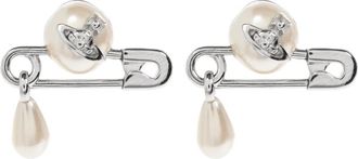Vivienne Westwood Claude Small Stud Earrings - Dames - Oorbellen - Grijs - ONE Size - Accessoires
