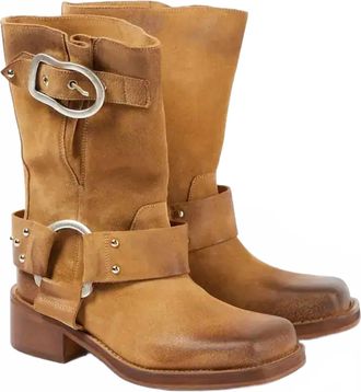 Dorothee Schumacher Womens Waxed Statement Short Biker Boot In Camel