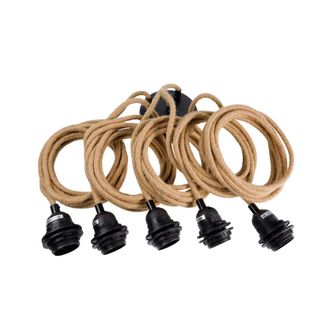 Bazar Bizar Lámpara de techo con 5 cables negro y natural