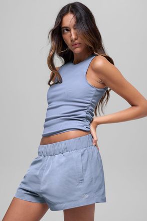 Alo | Ribbed En Pointe Tank Top in Winter Frost Blue, Size: Medium