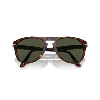 Persol 0po0714 Rounded Tortoiseshell Acetate Sunglasses with Silver Accents