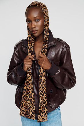 Anna Sui Leopard Balaclava Hooded Scarf