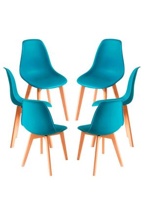 Regalos Miguel Packs Sillas Comedor - Pack 6 Sillas Kelen - Verde Azulado