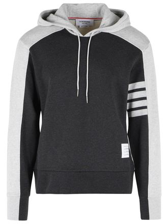 Thom Browne Colorblock 4 Bar Grey Cotton Sweatshirt