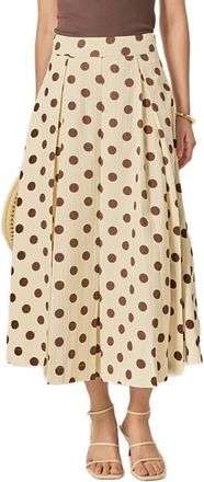 English Factory Polka Dot A-Line Midi Skirt in Cream at Nordstrom, Size X-Small