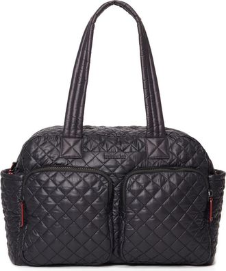 MZ Wallace Nik Quilted Water Resistant Nyon Travel Bag in Black at Nordstrom
