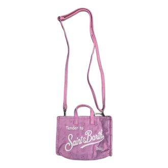 Saint Barth Handbags, female, Pink, Size: ONE SIZE Phone Bag Pizzo Sangallo
