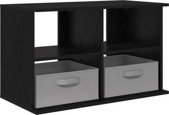 vidaXL Soporte Para Tv Con Caj&oacute;n Roble Negro 79 X 40 X 48 Cm Vidaxl