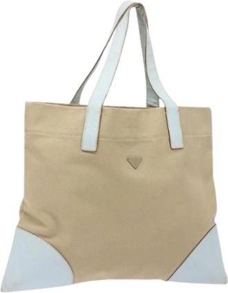 Prada Pre-owned Canvas prada-bags - Dames - Vintage Shopper - Beige - ONE Size - Leer - Vintage