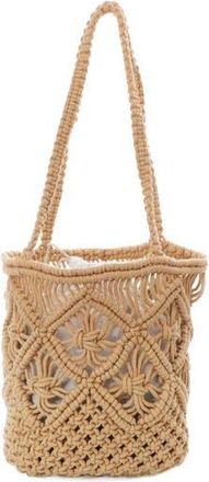 Adornia Crocheted Bucket Tote Bag in Brown at Nordstrom Rack