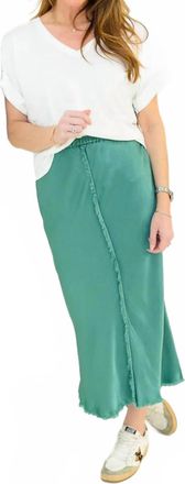 Nation Ltd Lola Seamed Midi Skirt In Spruce